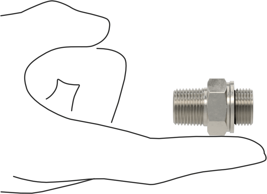 Aşırı Basınçlı 316 Paslanmaz Çelik Dişli Boru Bağlantı Elemanı, Düz Adaptör, 3/8 NPT Erkek x 3/8 BSPP Erkek