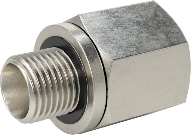 Aşırı Basınçlı 316 Paslanmaz Çelik Dişli Boru Bağlantı Elemanı, Düz Adaptör, 1/8 NPT Dişi x 1/8 BSPP Erkek