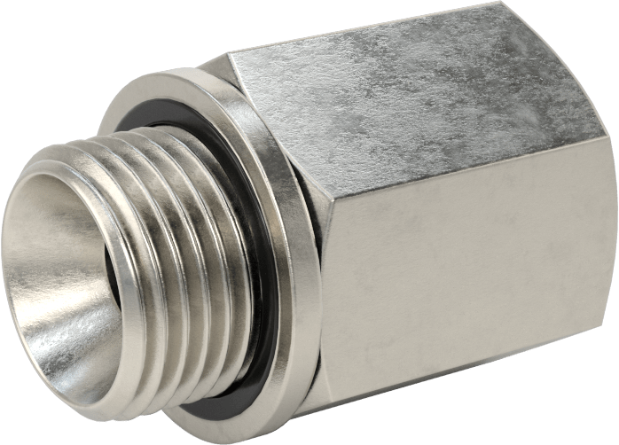 Aşırı Basınçlı 316 Paslanmaz Çelik Dişli Boru Bağlantı Elemanı, Düz Adaptör, 1/2 NPT Dişi x 1/2 BSPP Erkek