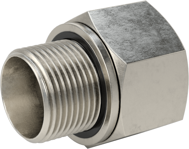 Aşırı Basınçlı 316 Paslanmaz Çelik Dişli Boru Bağlantı Elemanı, Düz Adaptör, 3/4 NPT Dişi x 3/4 BSPP Erkek