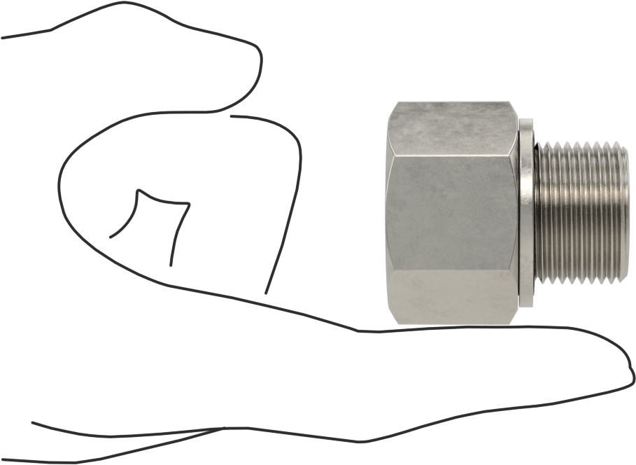 Aşırı Basınçlı 316 Paslanmaz Çelik Dişli Boru Bağlantı Elemanı, Düz Adaptör, 3/4 NPT Dişi x 3/4 BSPP Erkek