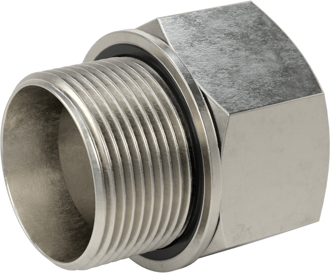 Aşırı Basınçlı 316 Paslanmaz Çelik Dişli Boru Bağlantı Elemanı, Düz Adaptör, 1-1/4 NPT Dişi x 1-1/4 BSPP Erkek