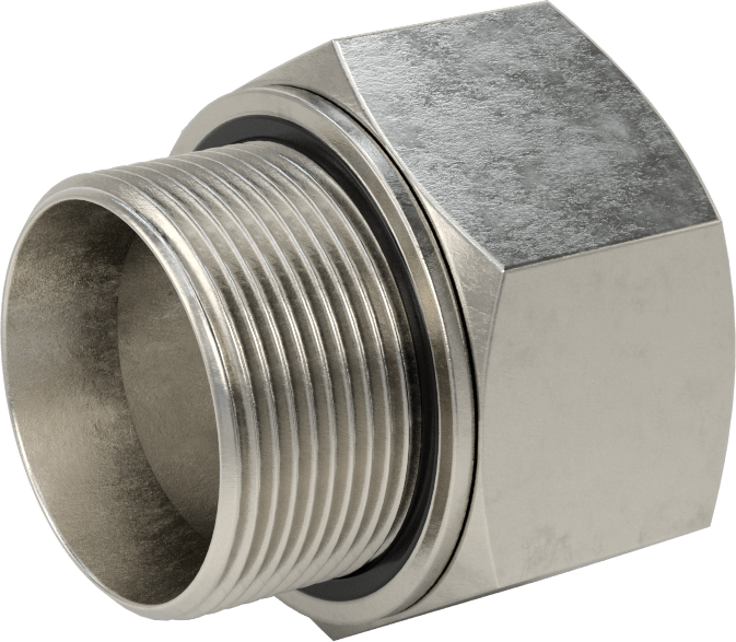 Aşırı Basınçlı 316 Paslanmaz Çelik Dişli Boru Bağlantı Elemanı, Düz Adaptör, 1-1/2 NPT Dişi x 1-1/2 BSPP Erkek