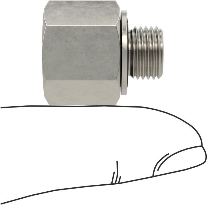 Aşırı Basınçlı 316 Paslanmaz Çelik Dişli Boru Bağlantı Elemanı, Adaptör, 1/8 NPT Dişi, M10 x 1 mm Erkek Diş