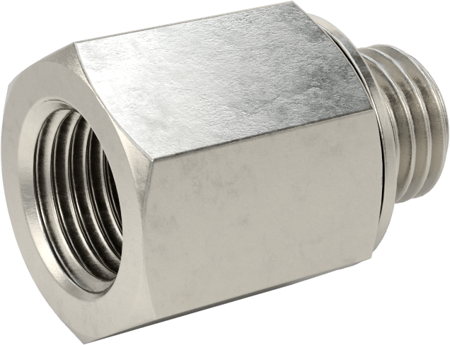 Aşırı Basınçlı 316 Paslanmaz Çelik Dişli Boru Bağlantı Elemanı, Adaptör, 1/4 NPT Dişi, M12 x 1,5 mm Dişi Diş