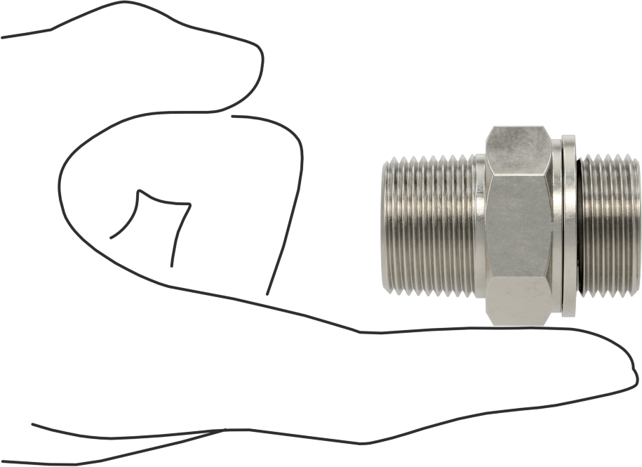 Aşırı Basınçlı 316 Paslanmaz Çelik Dişli Boru Bağlantı Elemanı, Düz Adaptör, 3/4 NPT Erkek x 3/4 BSPP Erkek
