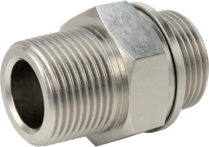 Aşırı Basınçlı 316 Paslanmaz Çelik Dişli Boru Bağlantı Elemanı, Düz Adaptör, 3/4 NPT Erkek x 3/4 BSPP Erkek