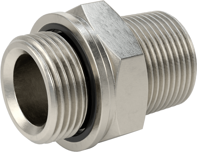 Aşırı Basınçlı 316 Paslanmaz Çelik Dişli Boru Bağlantı Elemanı, Düz Adaptör, 1 NPT Erkek x 1 BSPP Erkek