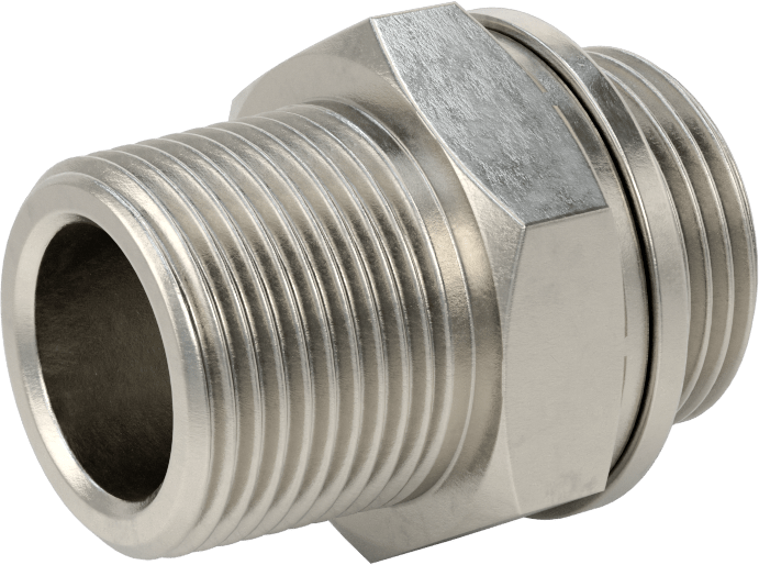Aşırı Basınçlı 316 Paslanmaz Çelik Dişli Boru Bağlantı Elemanı, Düz Adaptör, 1 NPT Erkek x 1 BSPP Erkek