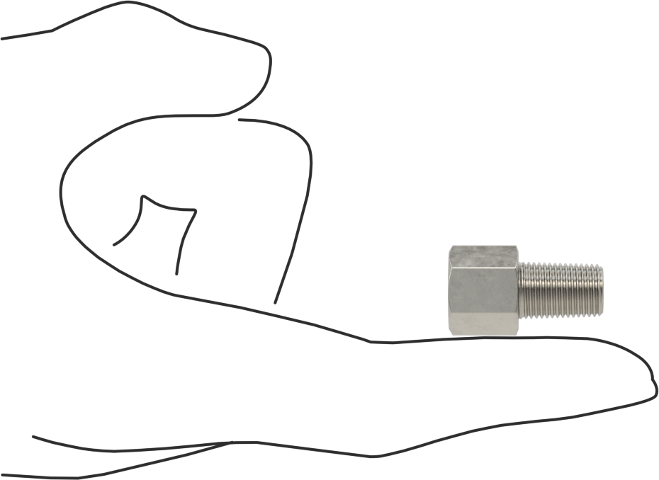 Aşırı Basınçlı 316 Paslanmaz Çelik Dişli Boru Bağlantı Elemanı, Düz Adaptör, 1/8 BSPP Dişi x 1/8 NPT Erkek