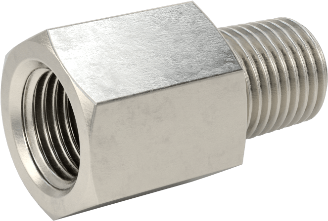 Aşırı Basınçlı 316 Paslanmaz Çelik Dişli Boru Bağlantı Elemanı, Düz Adaptör, 1/4 BSPP Dişi x 1/4 NPT Erkek