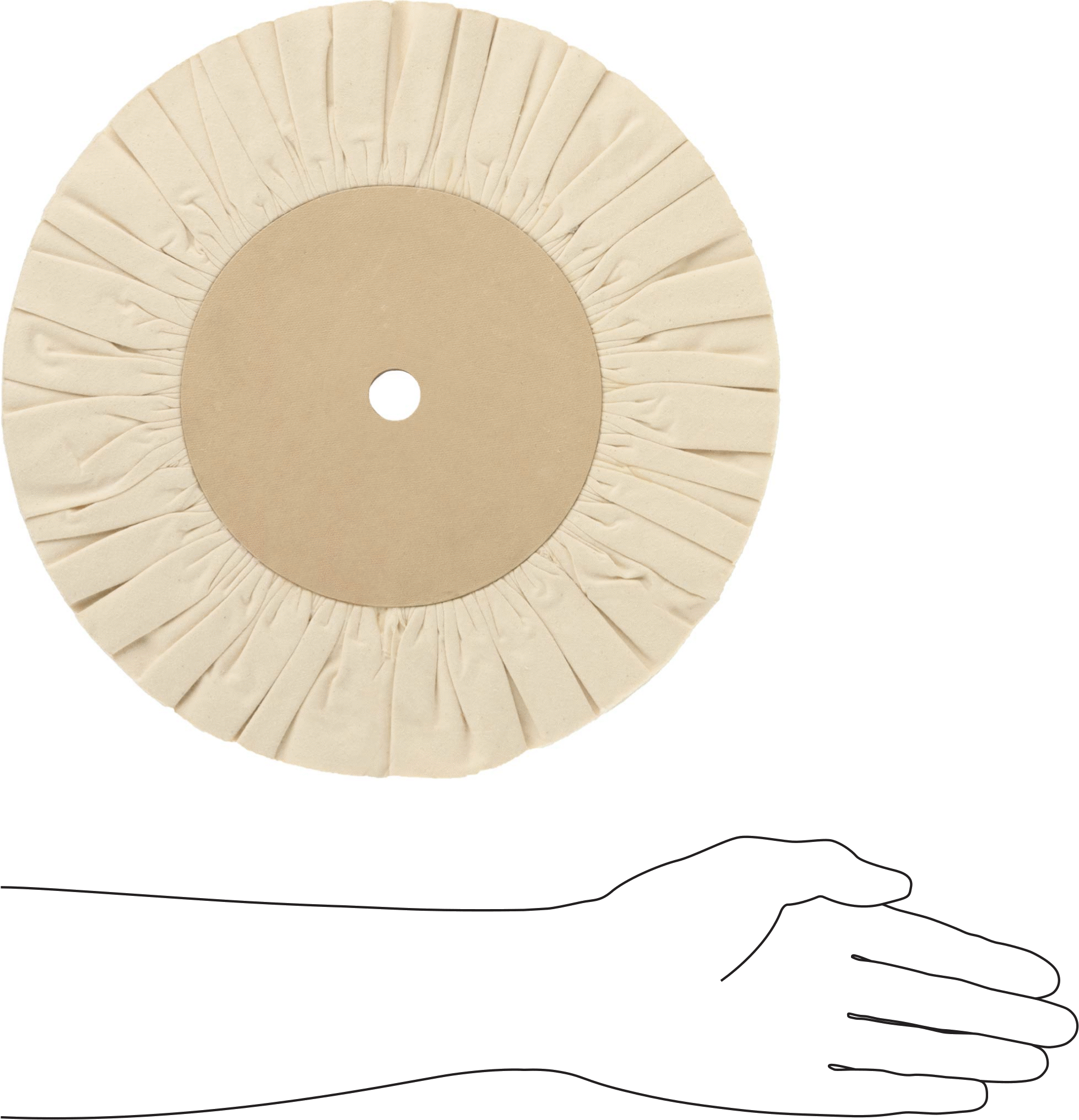 Uzun Ömürlü Parlatma Tekerleği, 12“ Çap x 5/8” Kalınlık, 3/4" Mil Deliği