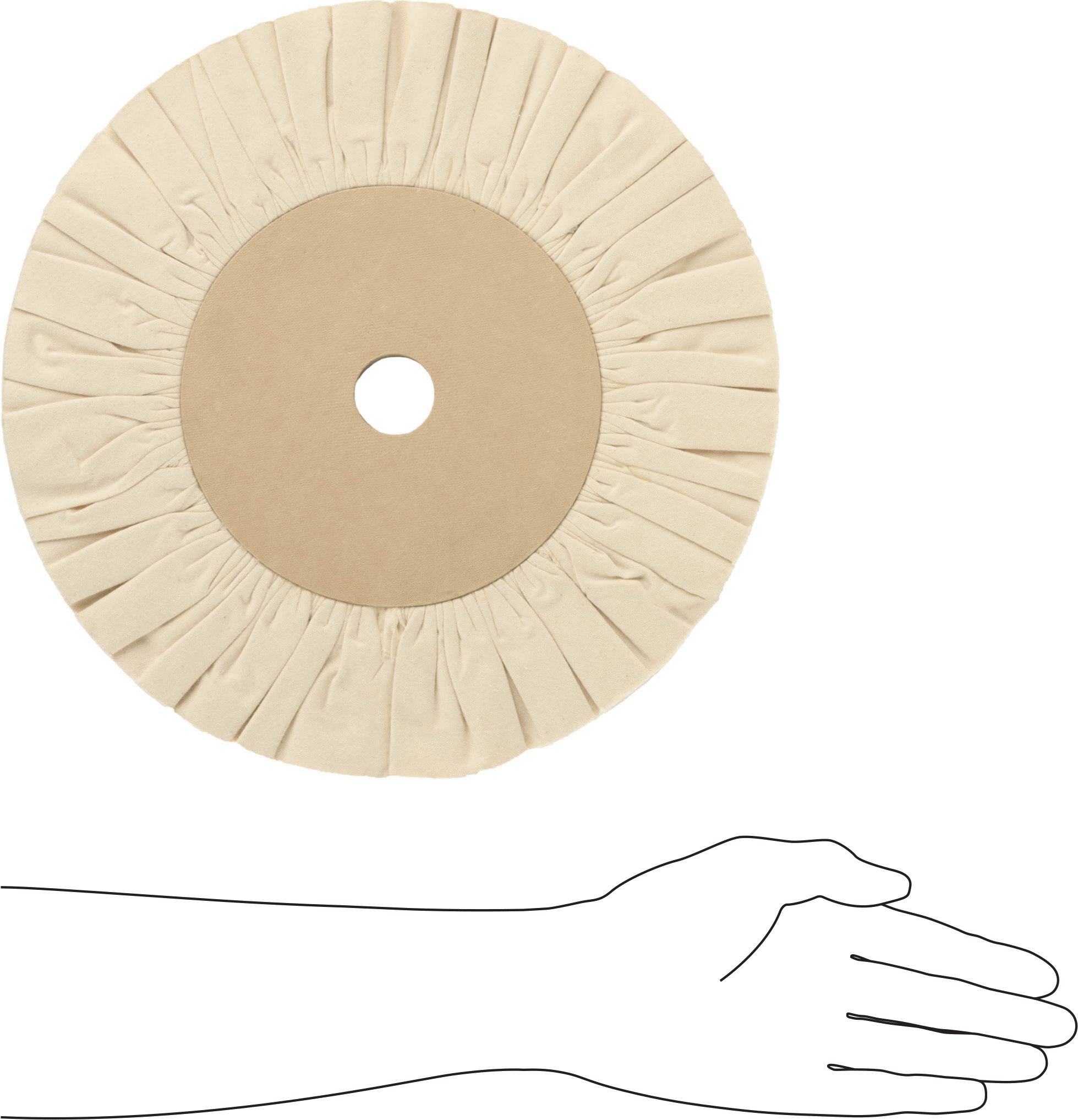 Uzun Ömürlü Parlatma Tekerleği, 12“ Çap x 5/8” Kalınlık, 1-1/4" Mil Deliği