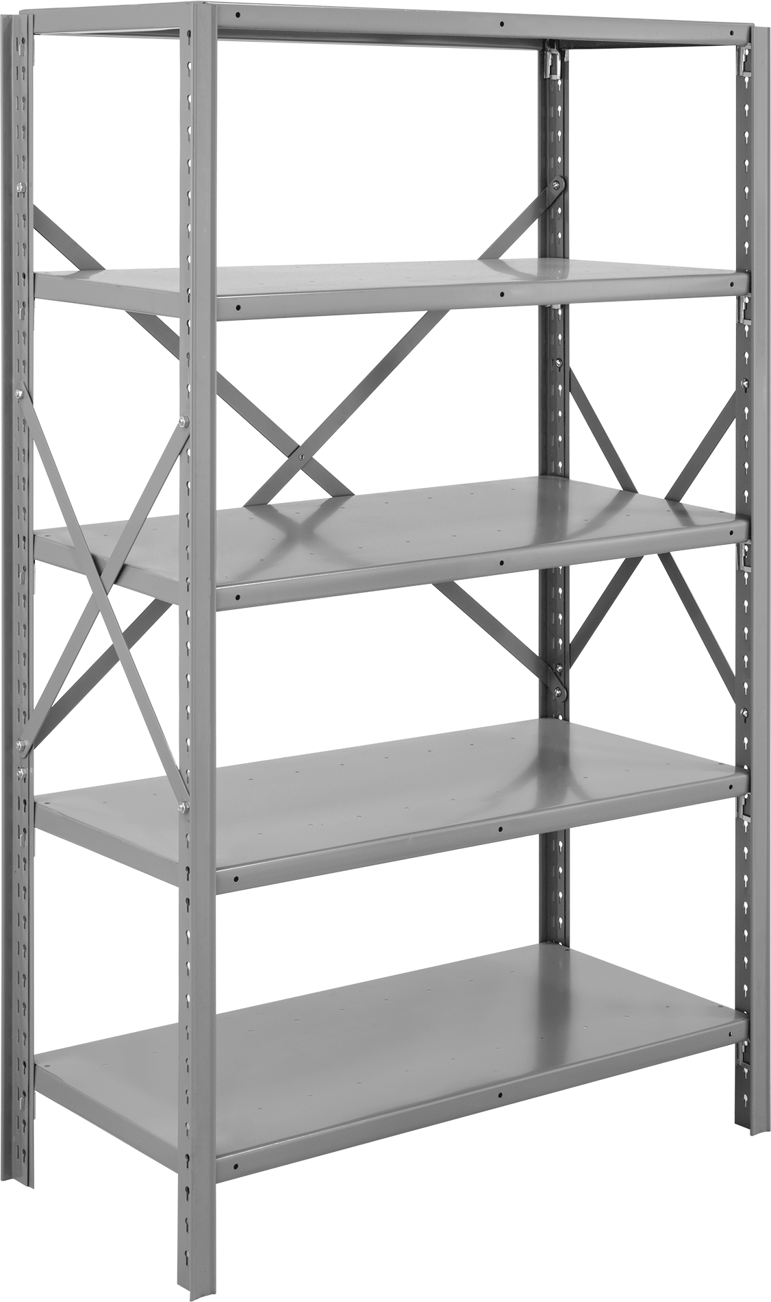 Ağır Hizmet Tipi Raf, 5 Raflı Açık Raf, 36“ x 60” x 18" Toplam Boyut
