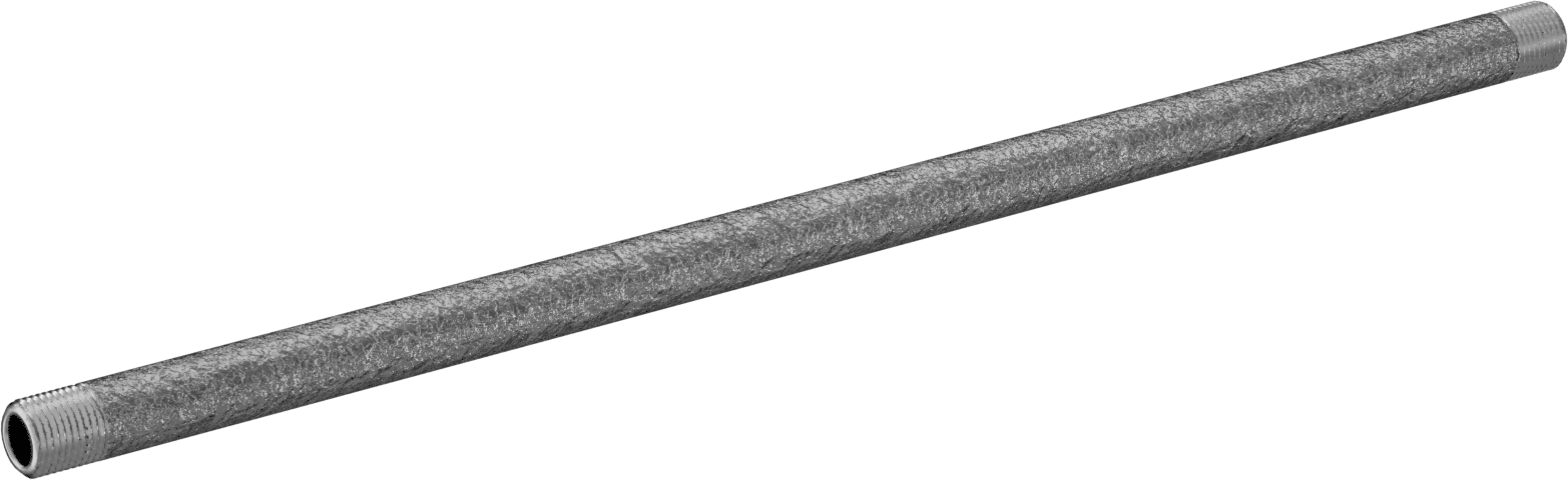 Standart Cidarlı 304/304L Paslanmaz Çelik Boru Nipeli, Her İki Ucu Dişli, 1/8 NPT, 10" Uzunluk