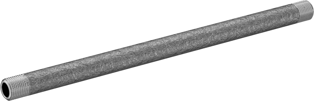 Standart Cidarlı 304/304L Paslanmaz Çelik Boru Nipeli, Her İki Ucu Dişli, 1/8 NPT, 7" Uzunluk