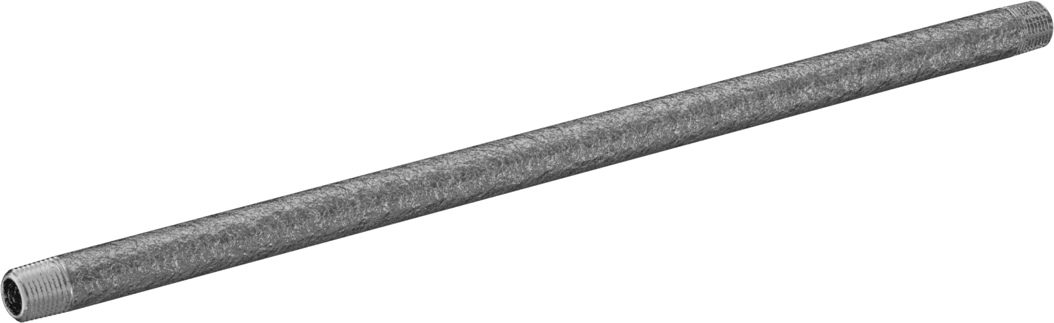 Standart Cidarlı 304/304L Paslanmaz Çelik Boru Nipeli, Her İki Ucu Dişli, 1/8 NPT, 9-1/2" Uzunluk