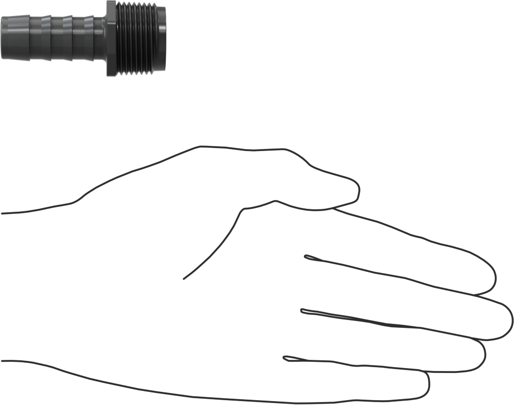 Su için Yüksek Basınçlı Plastik Boru Bağlantı Elemanı, Redüksiyon Adaptörü, 1/2 Dikenli x 3/4 NPT Erkek