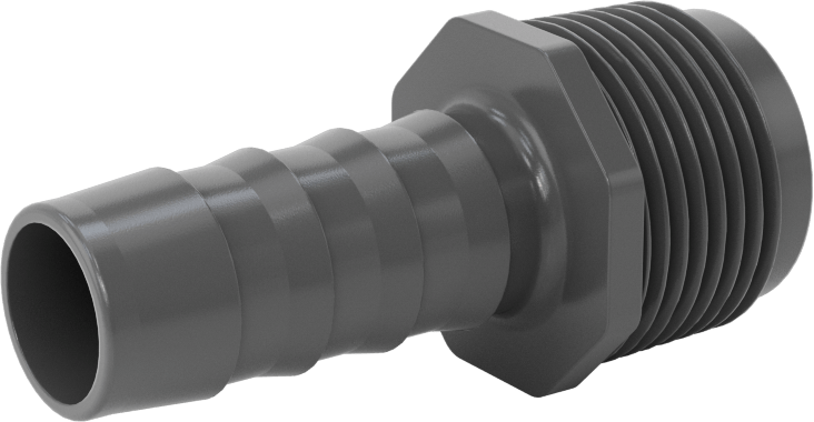 Su için Yüksek Basınçlı Plastik Boru Bağlantı Elemanı, Redüksiyon Adaptörü, 1/2 Dikenli x 3/4 NPT Erkek