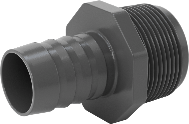Su için Yüksek Basınçlı Plastik Boru Bağlantı Elemanı, Redüksiyon Adaptörü, 1 Dikenli x 1-1/4 NPT Erkek