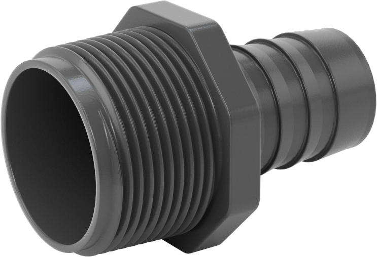 Su için Yüksek Basınçlı Plastik Boru Bağlantı Elemanı, Redüksiyon Adaptörü, 1 Dikenli x 1-1/4 NPT Erkek