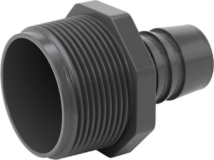 Su için Yüksek Basınçlı Plastik Boru Bağlantı Elemanı, Redüksiyon Adaptörü, 1 Çengelli x 1-1/2 NPT Erkek