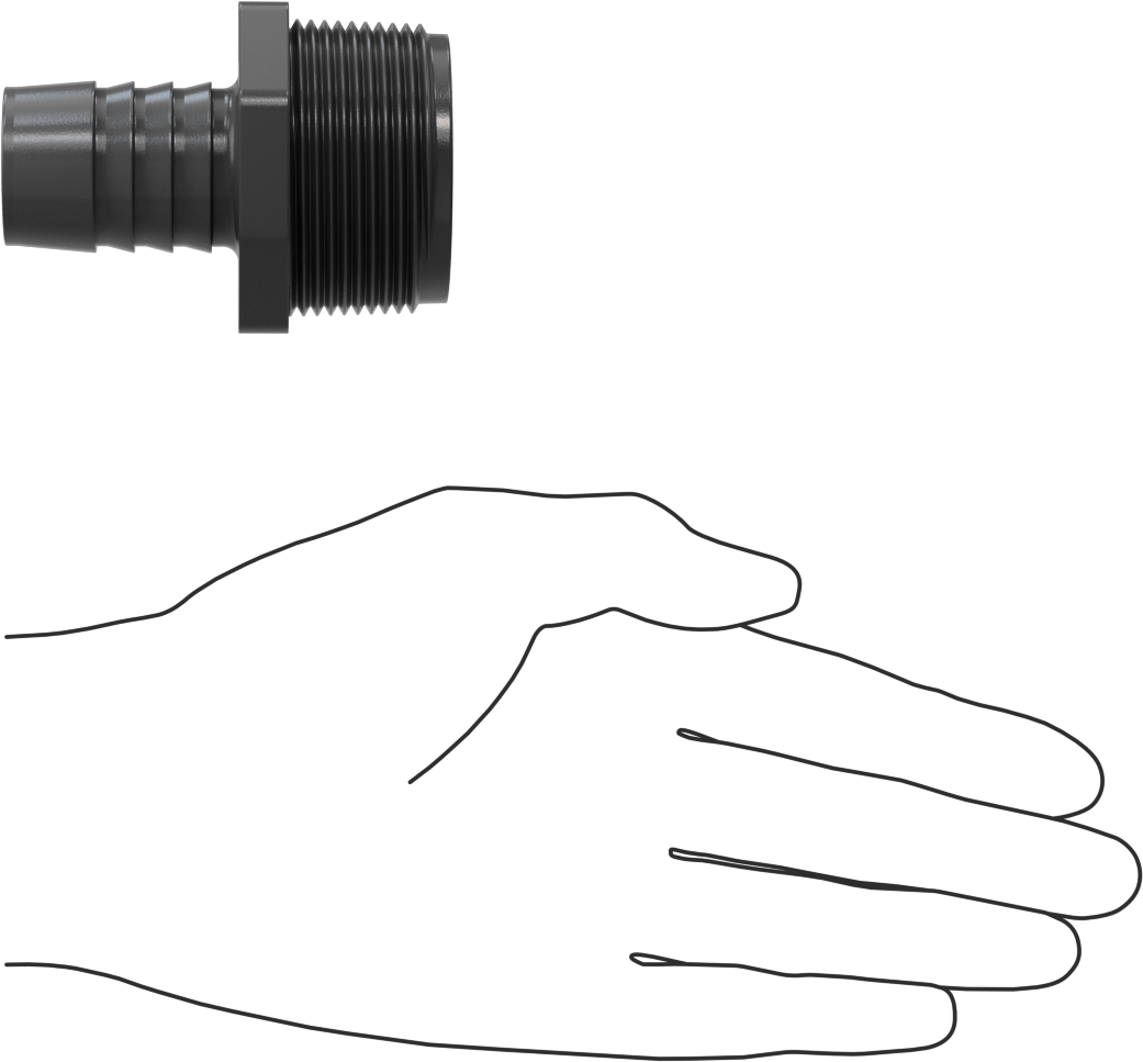 Su için Yüksek Basınçlı Plastik Boru Bağlantı Elemanı, Redüksiyon Adaptörü, 1 Çengelli x 1-1/2 NPT Erkek