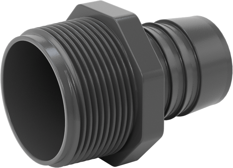 Su için Yüksek Basınçlı Plastik Boru Bağlantı Elemanı, Redüksiyon Adaptörü, 1-1/4 Dikenli x 1-1/2 NPT Erkek
