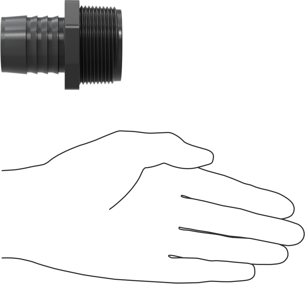 Su için Yüksek Basınçlı Plastik Boru Bağlantı Elemanı, Redüksiyon Adaptörü, 1-1/4 Dikenli x 1-1/2 NPT Erkek