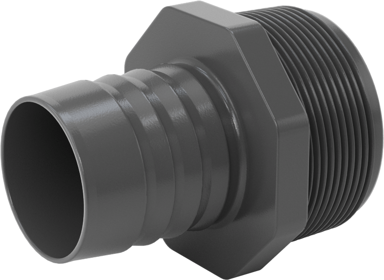 Su için Yüksek Basınçlı Plastik Boru Bağlantı Elemanı, Redüksiyon Adaptörü, 1-1/2 Dikenli x 2 NPT Erkek