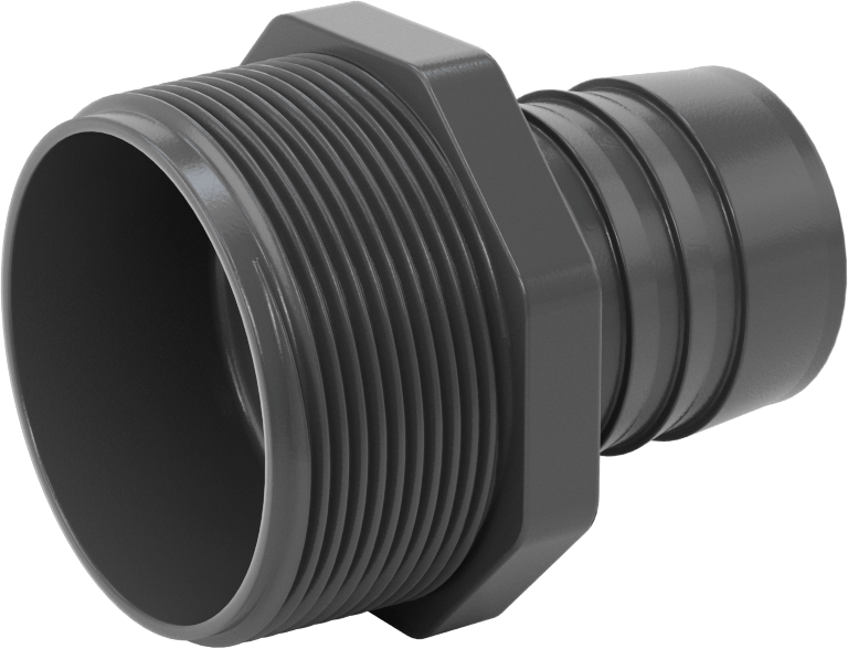 Su için Yüksek Basınçlı Plastik Boru Bağlantı Elemanı, Redüksiyon Adaptörü, 1-1/2 Dikenli x 2 NPT Erkek
