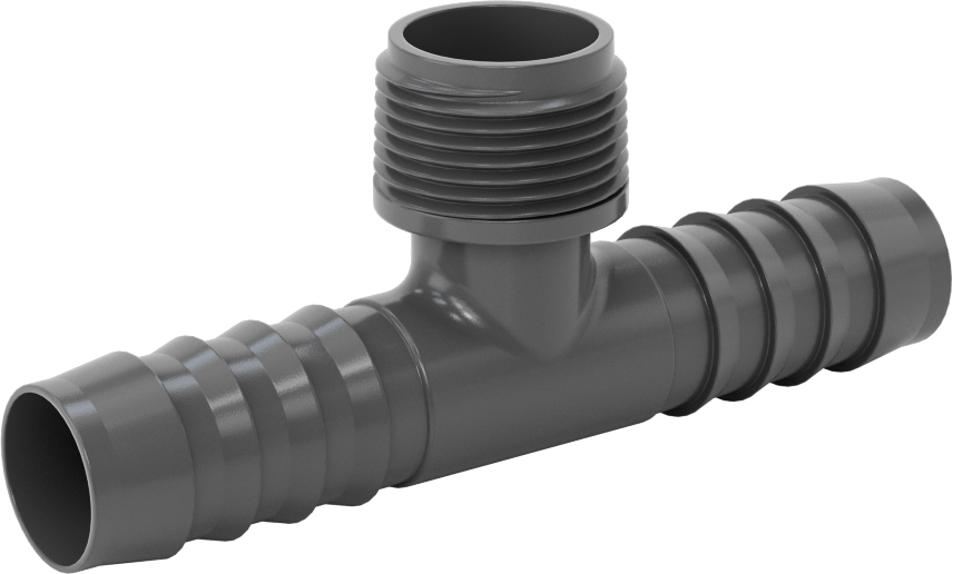 Su için Yüksek Basınçlı Plastik Boru Bağlantı Elemanı, Hat Üstü T Adaptörü, 3/4 Dişli Erkek x NPT Erkek
