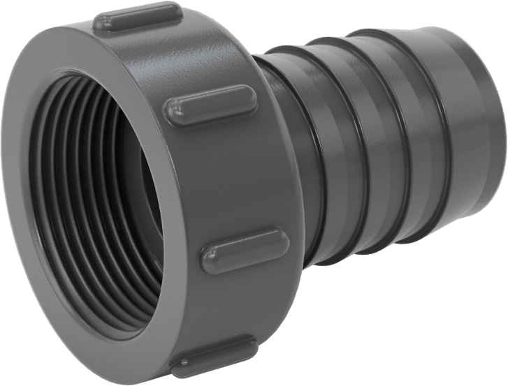 Su için Yüksek Basınçlı Plastik Boru Bağlantı Elemanı, Düz Adaptör, 1-1/4 Dikenli Erkek x 1-1/4 NPT Dişi