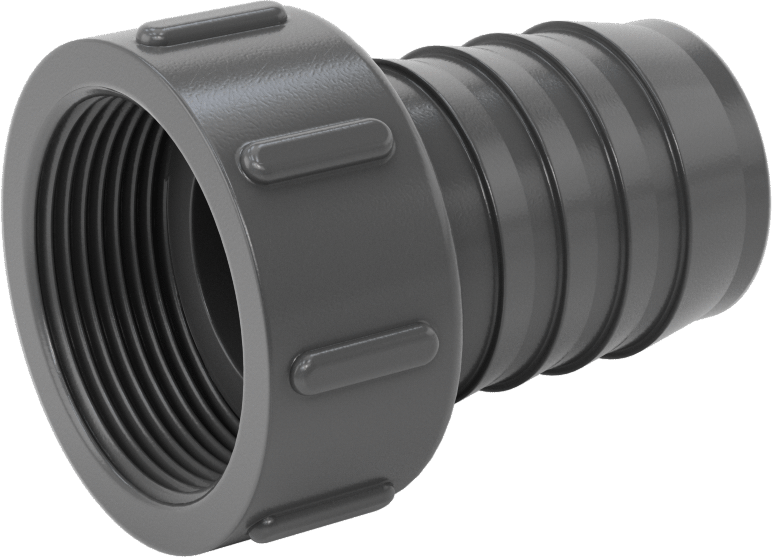 Su için Yüksek Basınçlı Plastik Boru Bağlantı Elemanı, Düz Adaptör, 1-1/2 Dikenli Erkek x 1-1/2 NPT Dişi