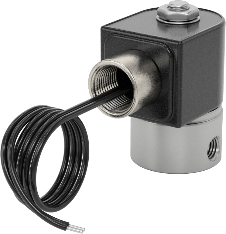 Yüksek Basınçlı Kompakt Solenoid Açma/Kapama Valfi, 430 Paslanmaz Çelik Gövde, 24V DC, 1/8 NPT Dişi, 2500 Maksimum PSI
