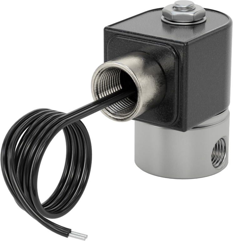 Yüksek Basınçlı Kompakt Solenoid Açma/Kapama Valfi, 430 Paslanmaz Çelik Gövde, 24V DC, 1/4 NPT Dişi, 1000 maksimum PSI