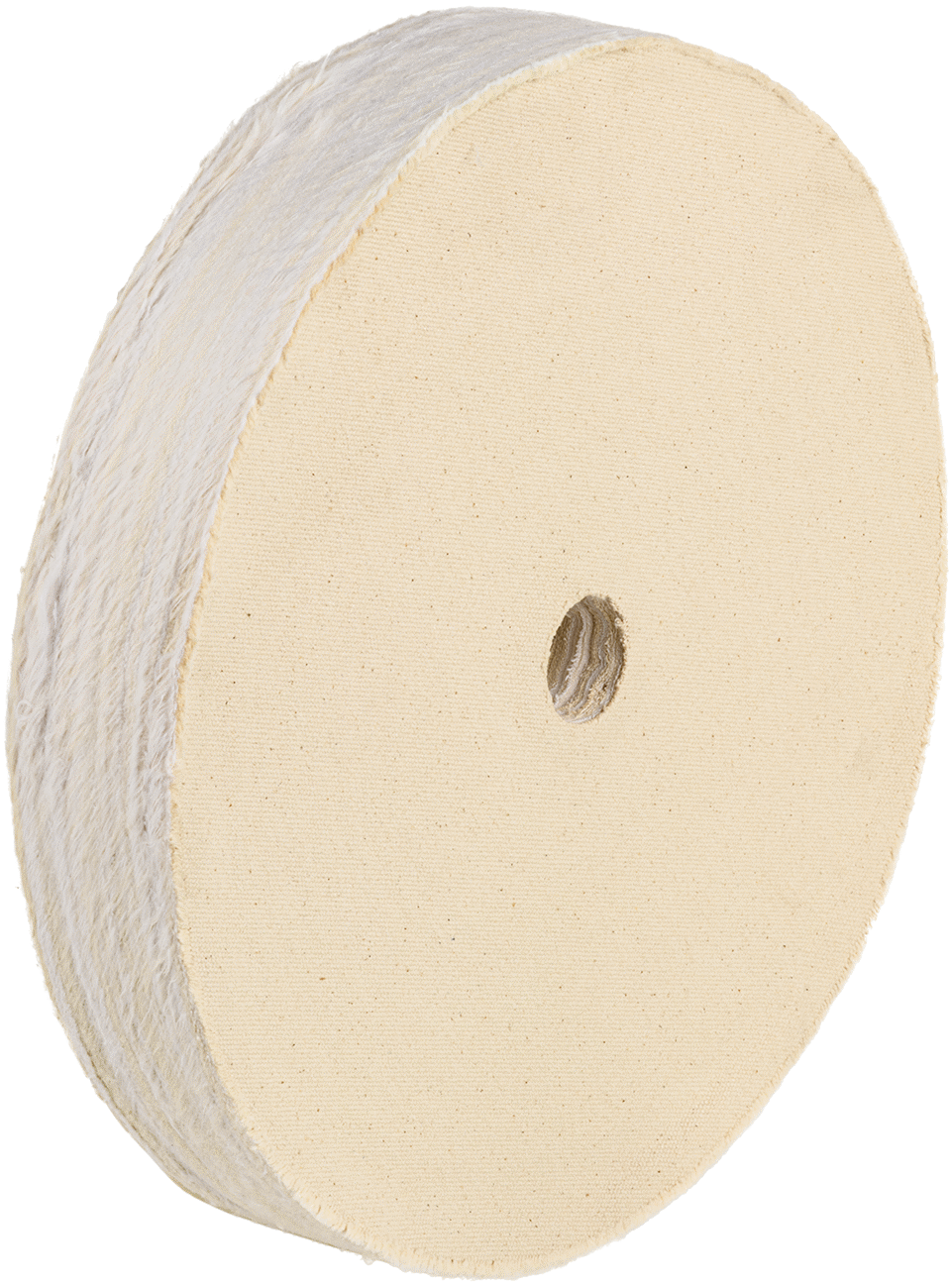 Kavisli Yüzeyler için Agresif Parlatma Tekerleği, 6“ Çap x 1” Kalınlık, 1/2" Mil Deliği