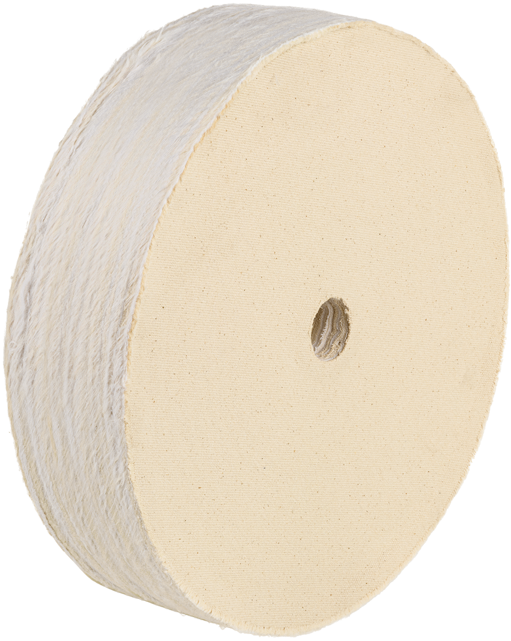 Kavisli Yüzeyler için Agresif Parlatma Tekerleği, 6“ Çap x 1-1/2” Kalınlık, 1/2" Mil Deliği