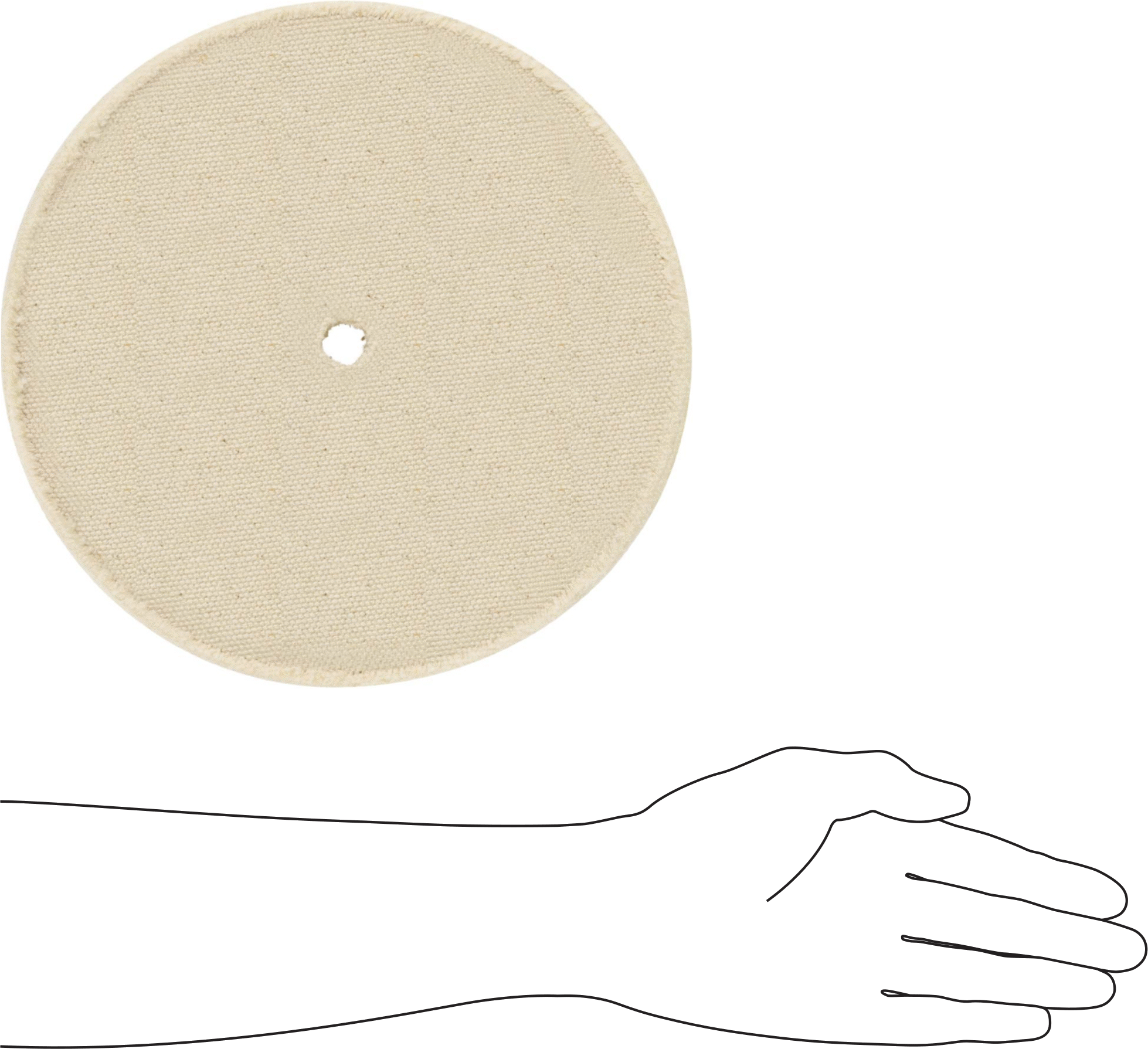 Kavisli Yüzeyler için Agresif Parlatma Tekerleği, 10“ Çap x 1” Kalınlık, 5/8" Mil Deliği