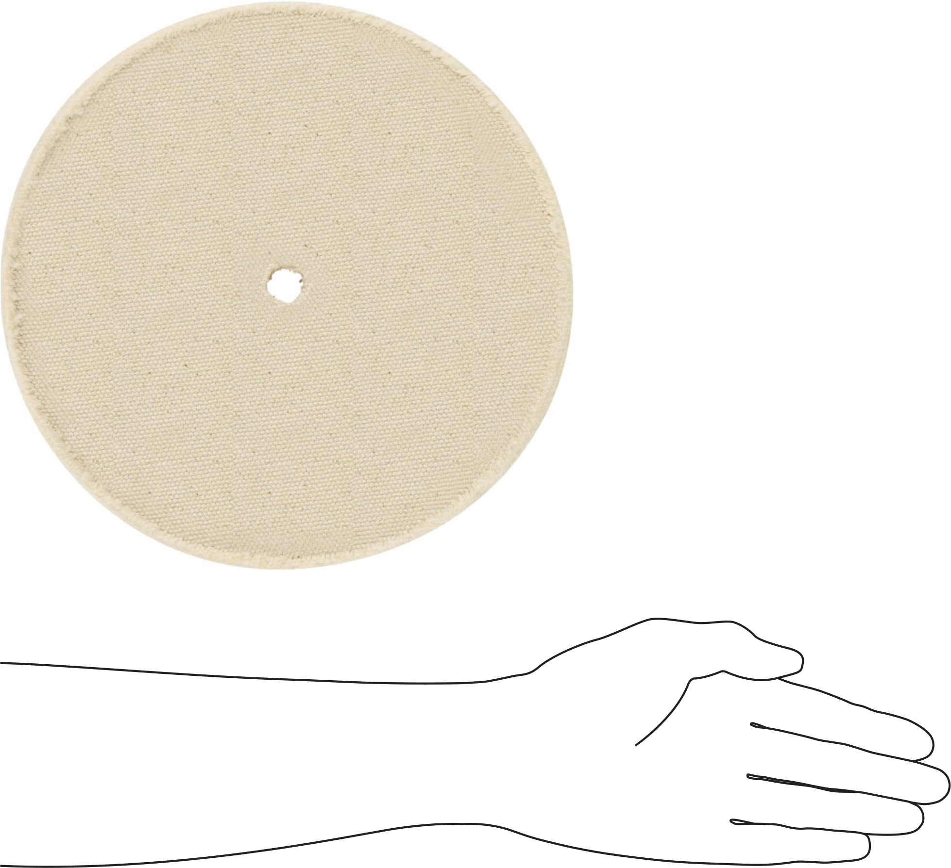 Kavisli Yüzeyler için Agresif Parlatma Tekerleği, 10“ Çap x 2” Kalınlık, 5/8" Mil Deliği