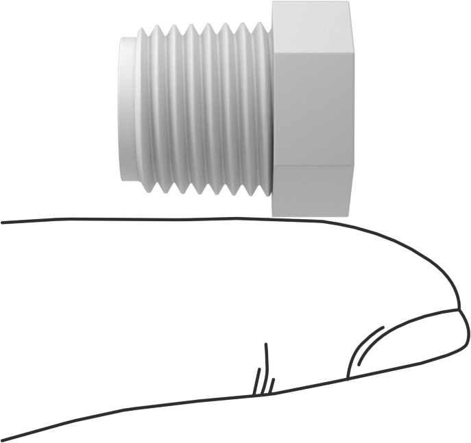 Dış Altıgen Tahrikli Naylon Tapa, 1/4 NPT Erkek