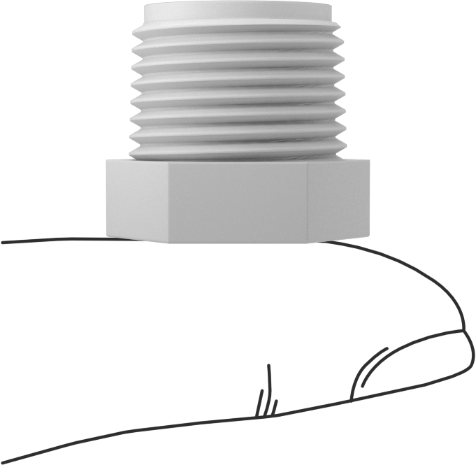 Dış Altıgen Tahrikli Naylon Tapa, 3/8 NPT Erkek