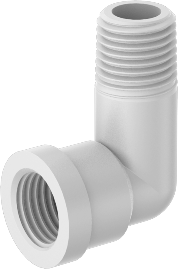 Benzin için Plastik Boru Bağlantı Parçaları, 90 Derece Dirsek Adaptörü, 1/4 NPT Dişi x 1/4 NPT Erkek
