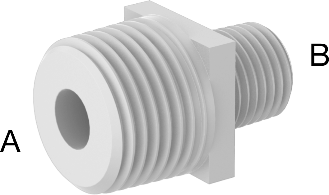 Benzin için Plastik Boru Bağlantı Parçaları, Kare Gövdeli Redüktör, 1/2 NPT Erkek x 1/4 NPT Erkek