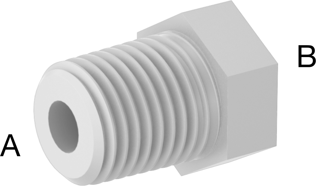 Benzin için Plastik Boru Bağlantı Parçaları, Burç Adaptörü, 1/4 NPT Erkek x 1/8 NPT Dişi