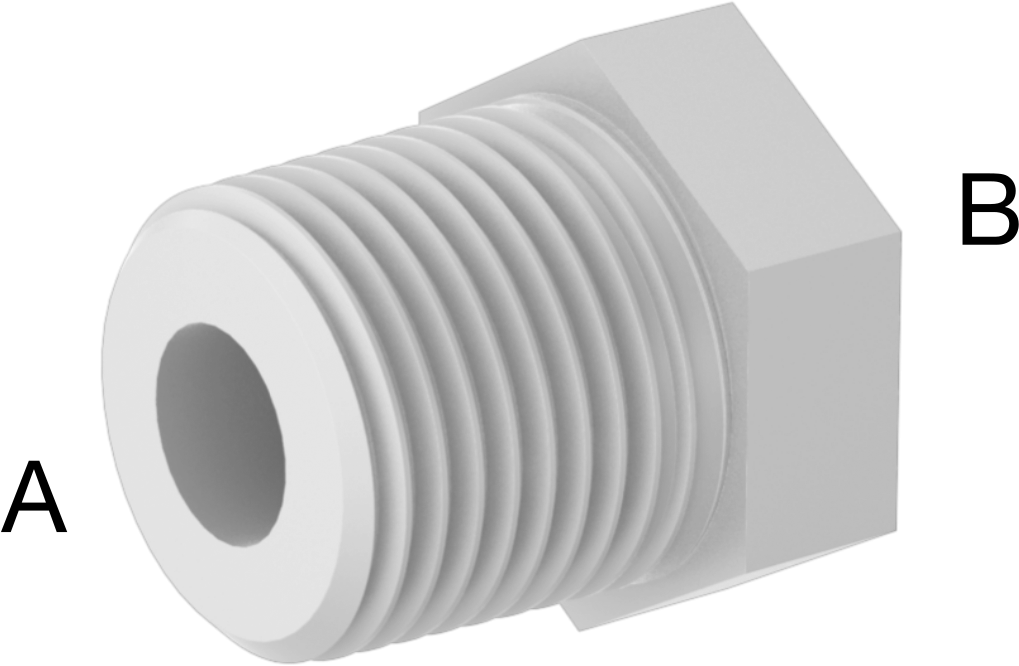 Benzin için Plastik Boru Bağlantı Parçaları, Burç Adaptörü, 3/8 NPT Erkek x 1/4 NPT Dişi
