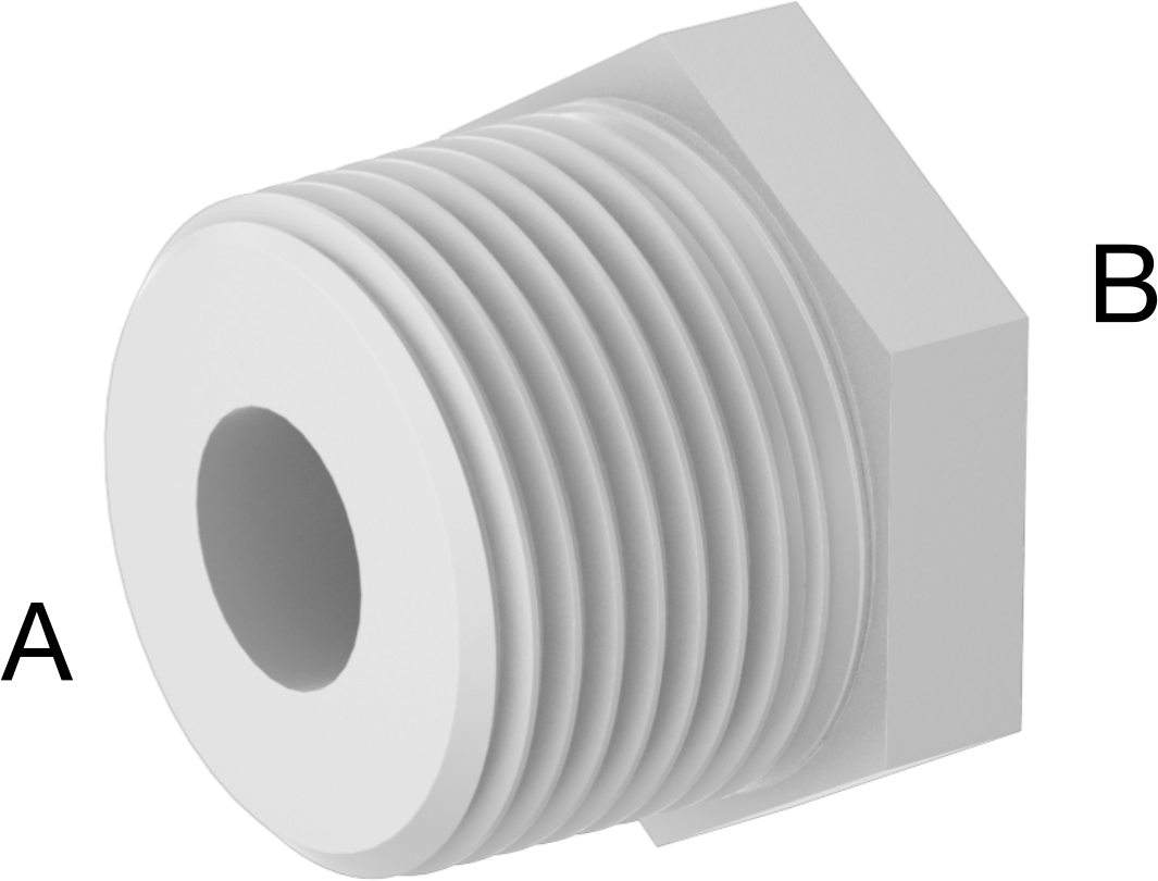 Benzin için Plastik Boru Bağlantı Parçaları, Burç Adaptörü, 3/4 NPT Erkek x 3/8 NPT Dişi