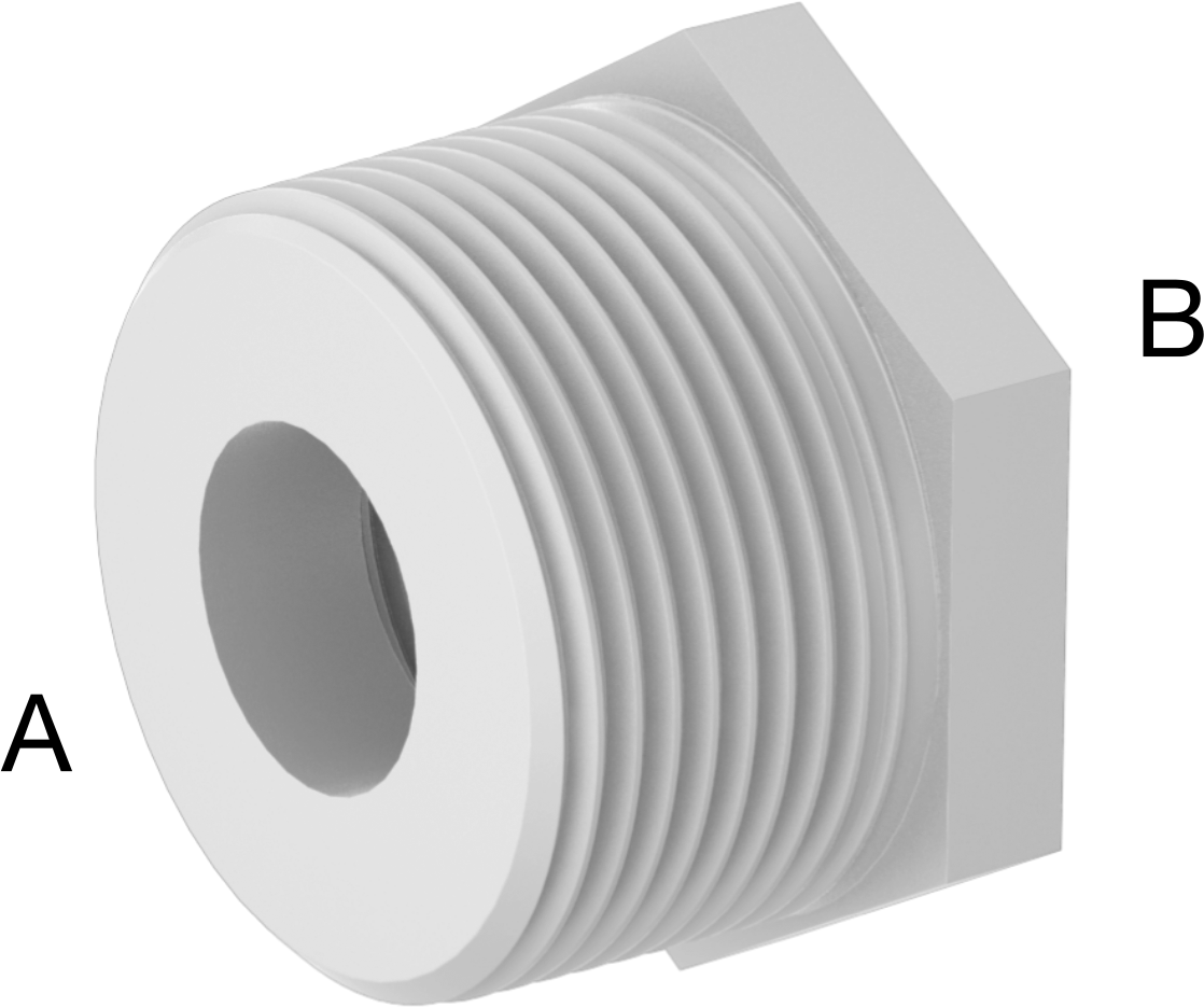 Benzin için Plastik Boru Bağlantı Parçaları, Burç Adaptörü, 1-1/4 NPT Erkek x 3/4 NPT Dişi