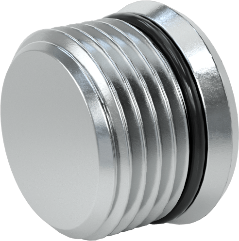Altıgen Tahrikli Aşırı Basınçlı Çelik Tapa, Floroelastomer Kauçuk Conta, 7/8"-14 UN/UNF Diş