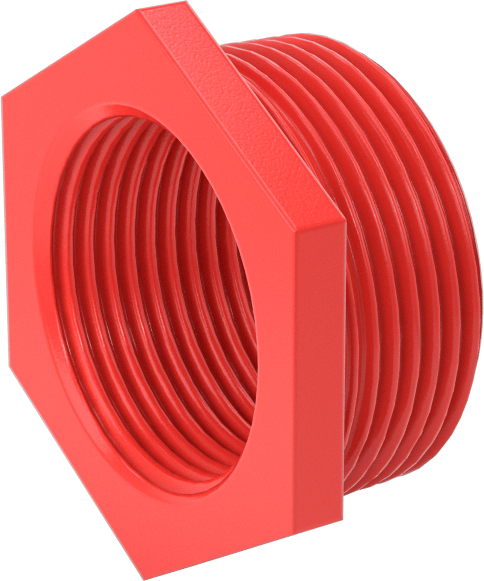 Standart Cidarlı Düz Burçlu Redüksiyon Adaptörü, Su için, Naylon, 1-1/4 NPT Erkek x 1 NPT Dişi